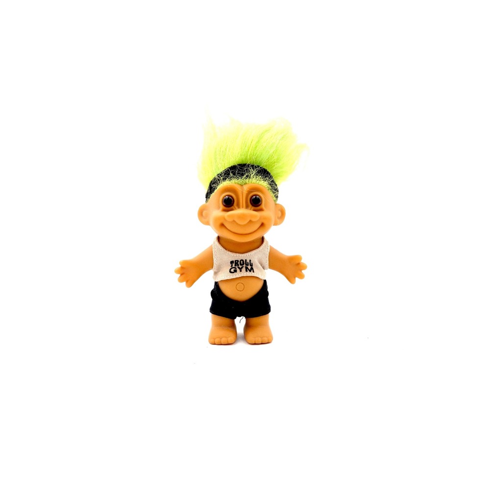 Vintage Troll Doll Gym Workout Outfit Green Hair Boy Figure Toy Collectible Gift - Picture 2 of 10